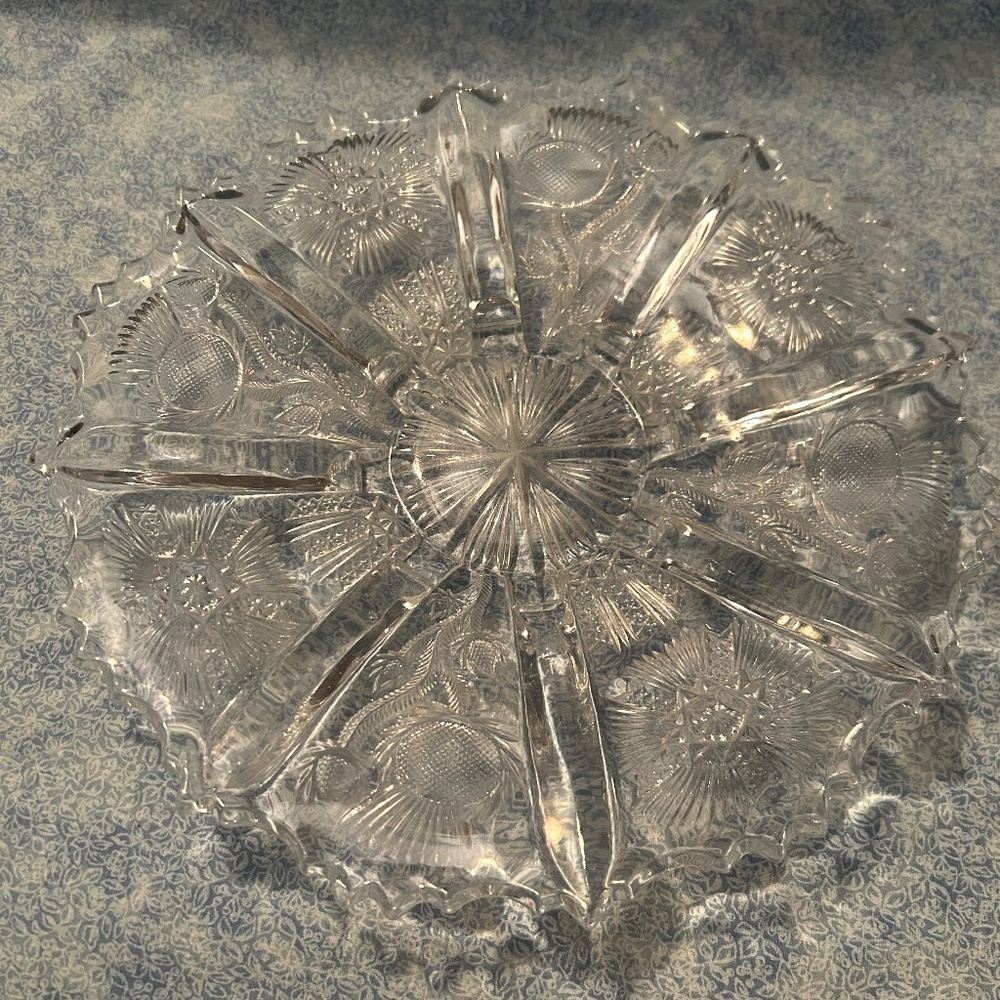 EAPG 1911 Higbee John B Paneled Canadian Thistle plate serving dish